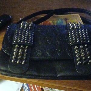 Black Studded Women’s Shoulder Bag 

Gothic Studded